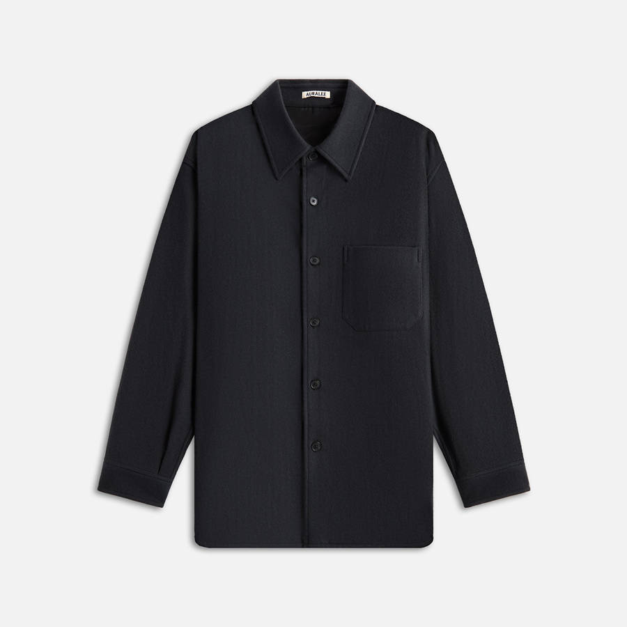 Black Men Kith Auralee Brushed Super Fine Wool Flannel Shirts | 7601-HOZQP