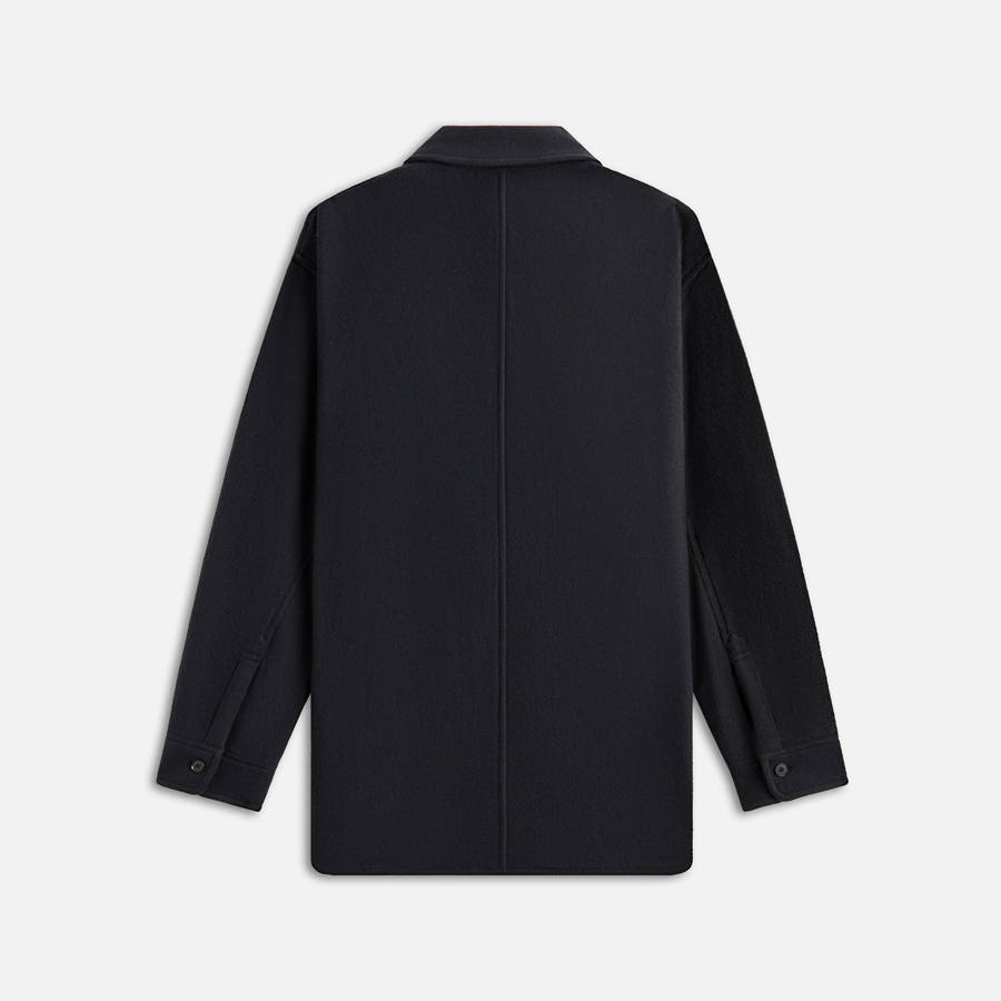 Black Men Kith Auralee Brushed Super Fine Wool Flannel Shirts | 7601-HOZQP