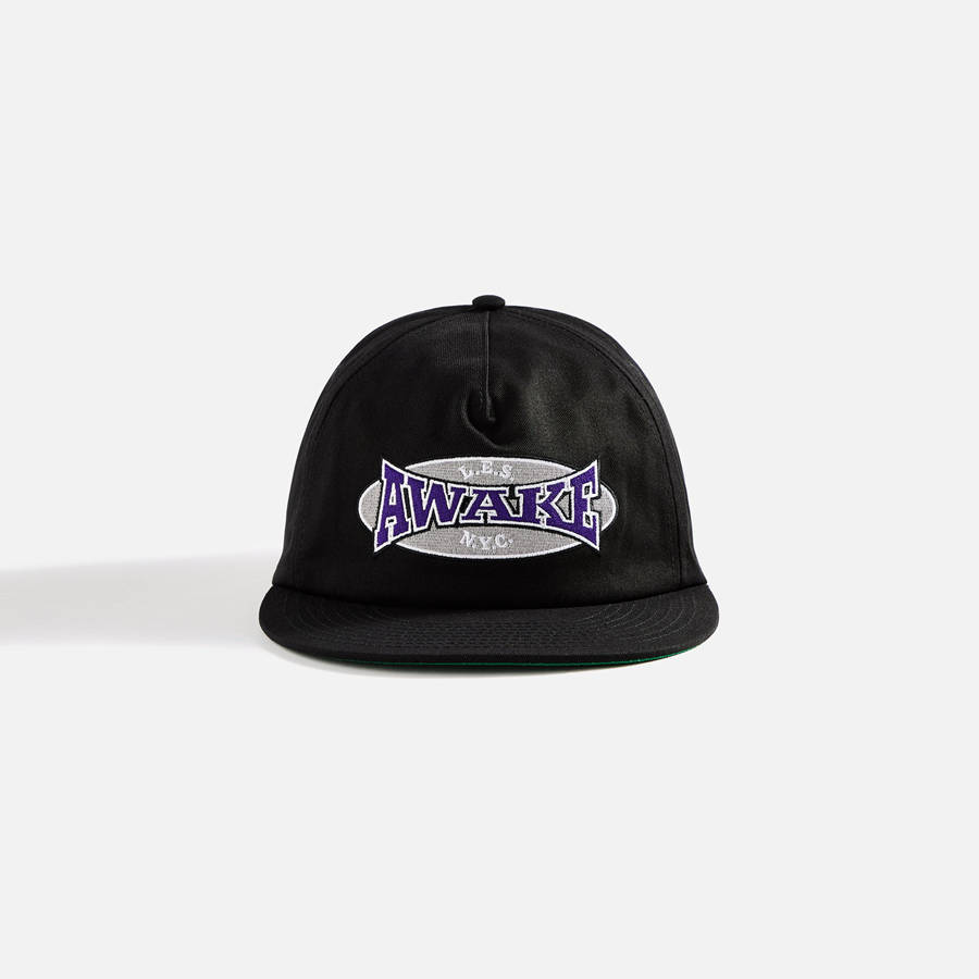Black Men Kith Awake NY Les 5 Panel Cap | 6071-BKFED