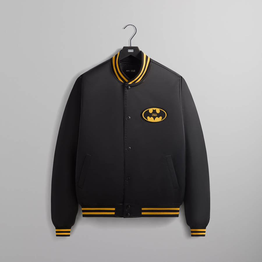 Black Men Kith Batman | Satin Bomber Jackets | 6190-IRKSZ