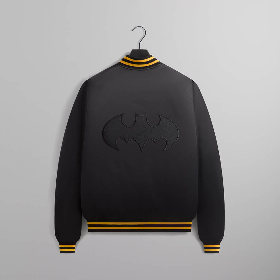 Black Men Kith Batman | Satin Bomber Jackets | 6190-IRKSZ