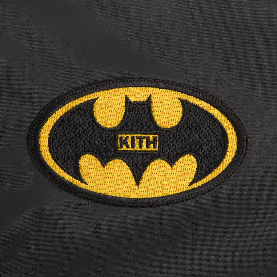 Black Men Kith Batman | Satin Bomber Jackets | 6190-IRKSZ
