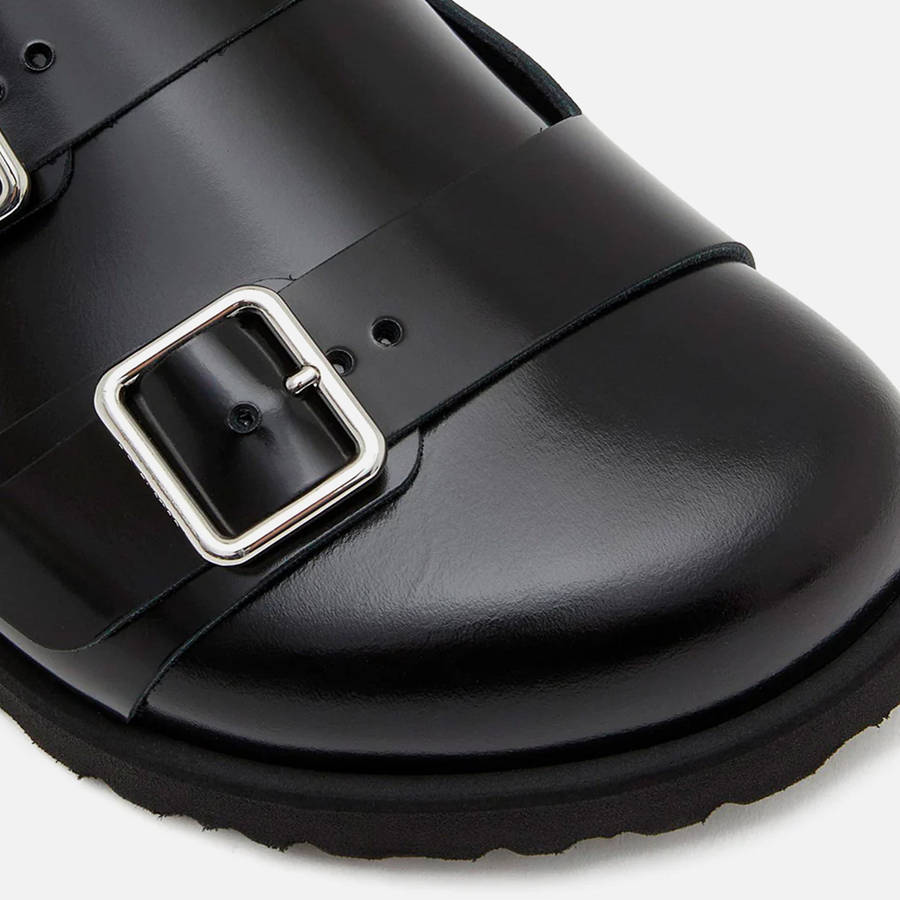 Black Men Kith Birkenstock 1774 222 West Shiny Leather Sandals | 2046-ZTFNE