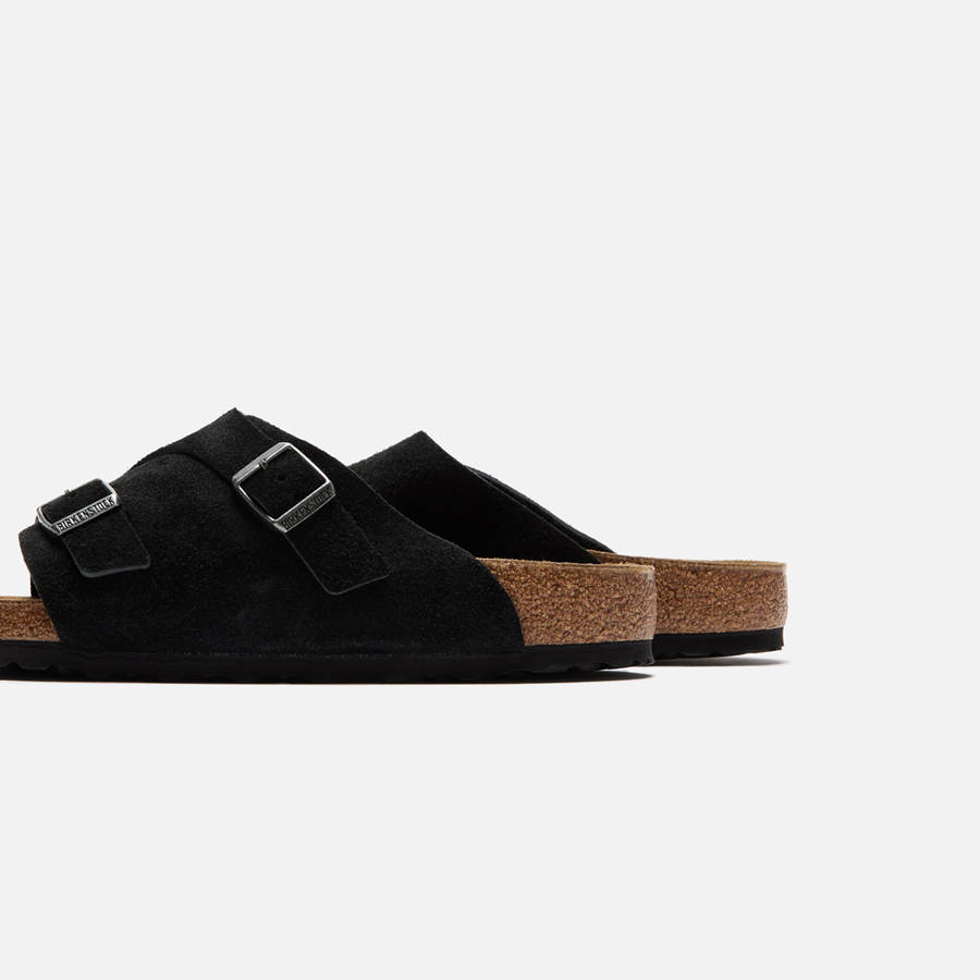 Black Men Kith Birkenstock Zurich Suede Sandals | 1630-WVFMI