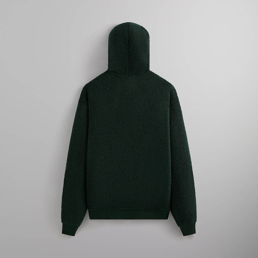 Black Men Kith Bonded Sherpa Coleman Quarter Zip Hoodie Sweatshirts | 7062-YIQBA