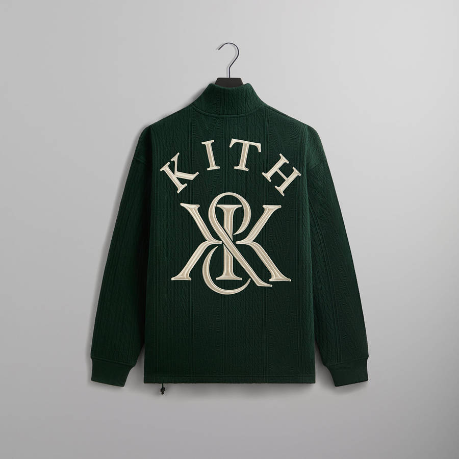 Black Men Kith Cable Fleece Quarter Zip Sweatshirts | 1570-GADCH