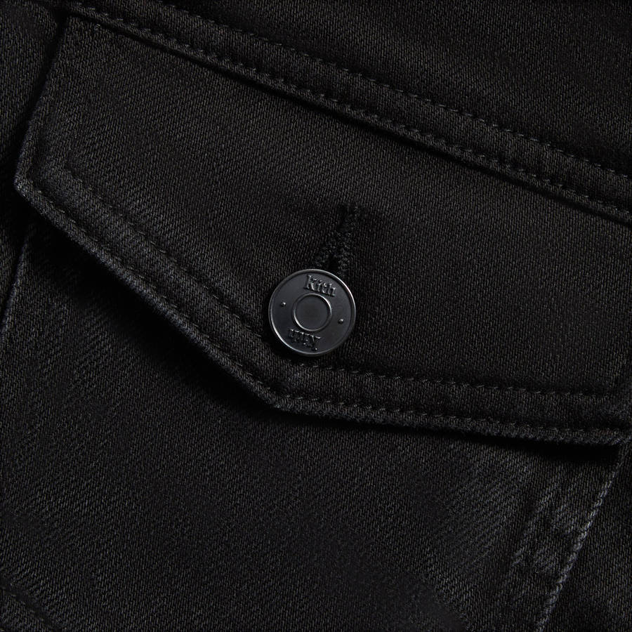 Black Men Kith Centre Denim Jackets | 2984-OEQZY