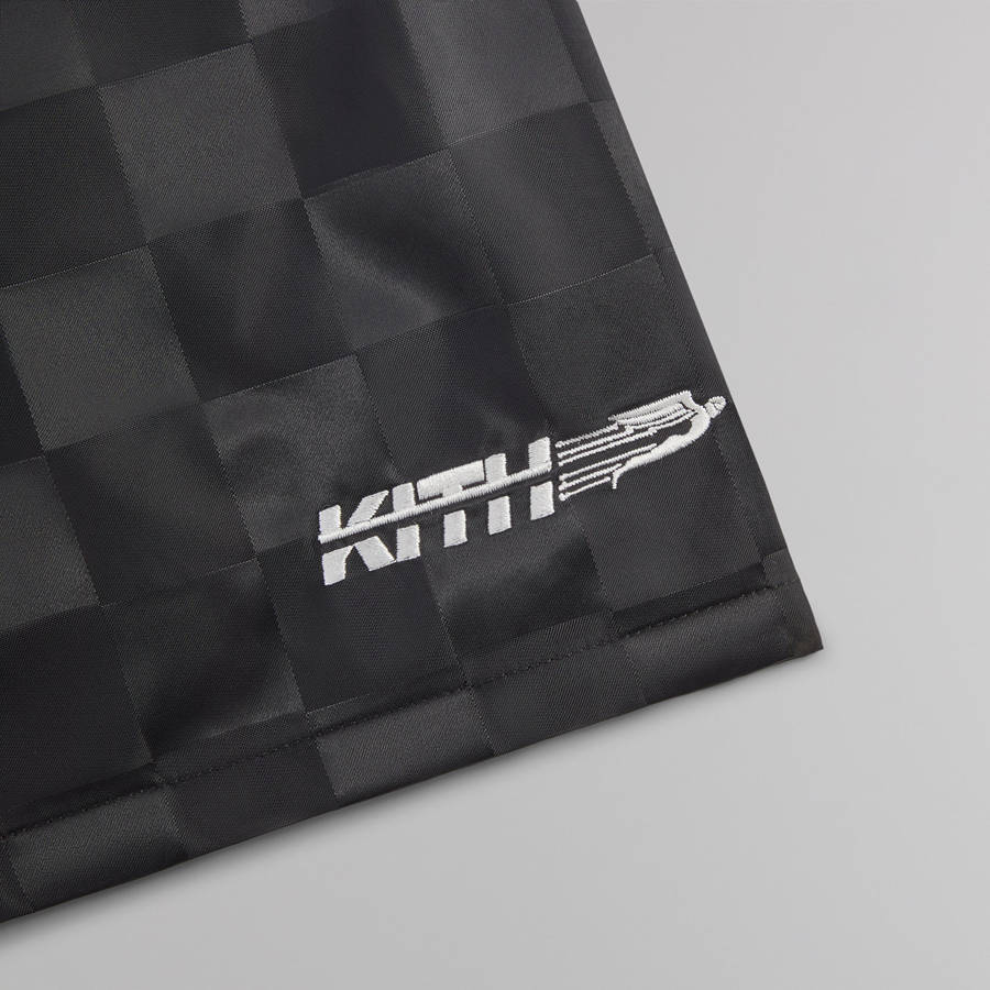 Black Men Kith Checkered Satin Collins Shorts | 7245-JXYWV