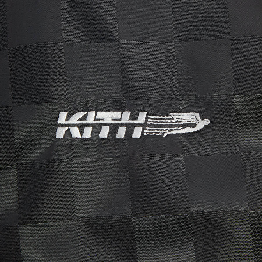 Black Men Kith Checkered Satin Kieran Coaches Jackets | 4127-SKOAG