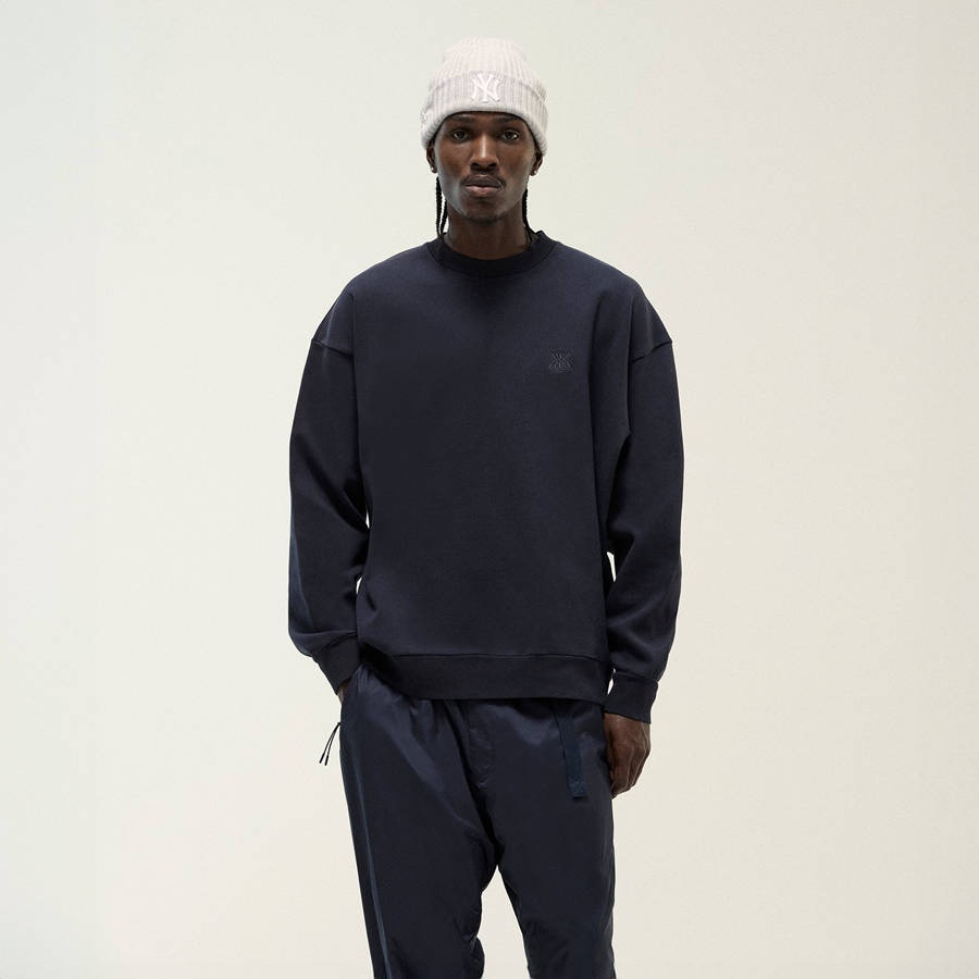 Black Men Kith Compact Knit Nelson Crewneck Sweatshirts | 0781-YNFJB