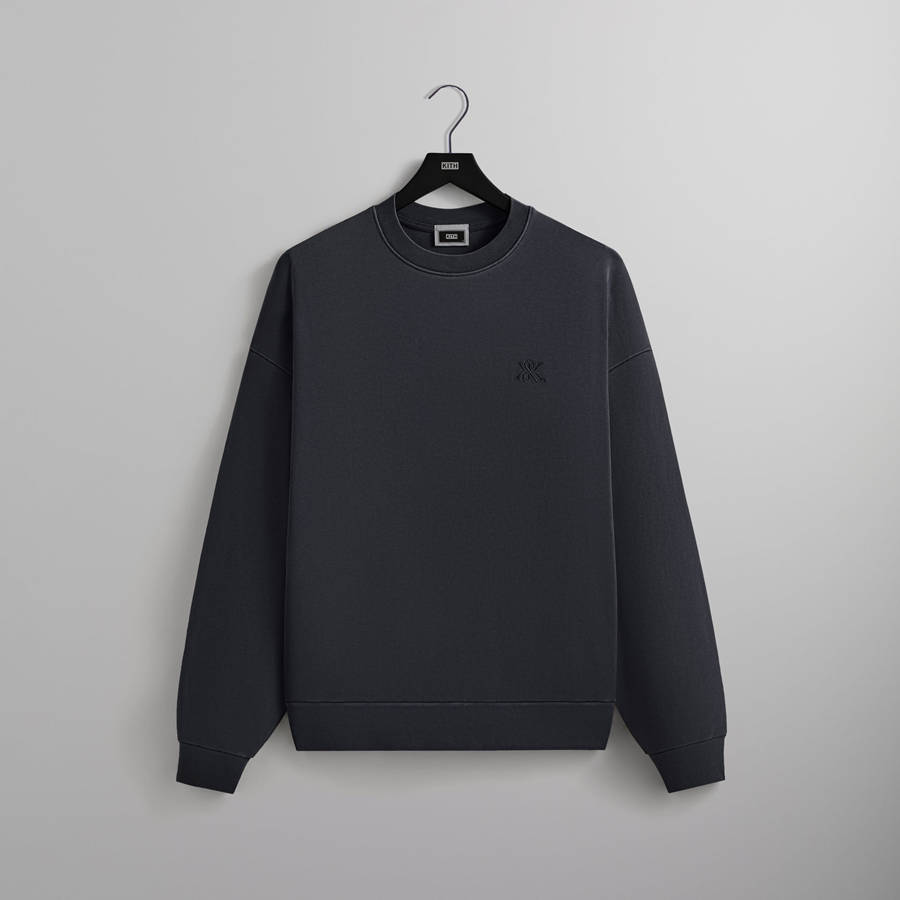 Black Men Kith Compact Knit Nelson Crewneck Sweatshirts | 0781-YNFJB