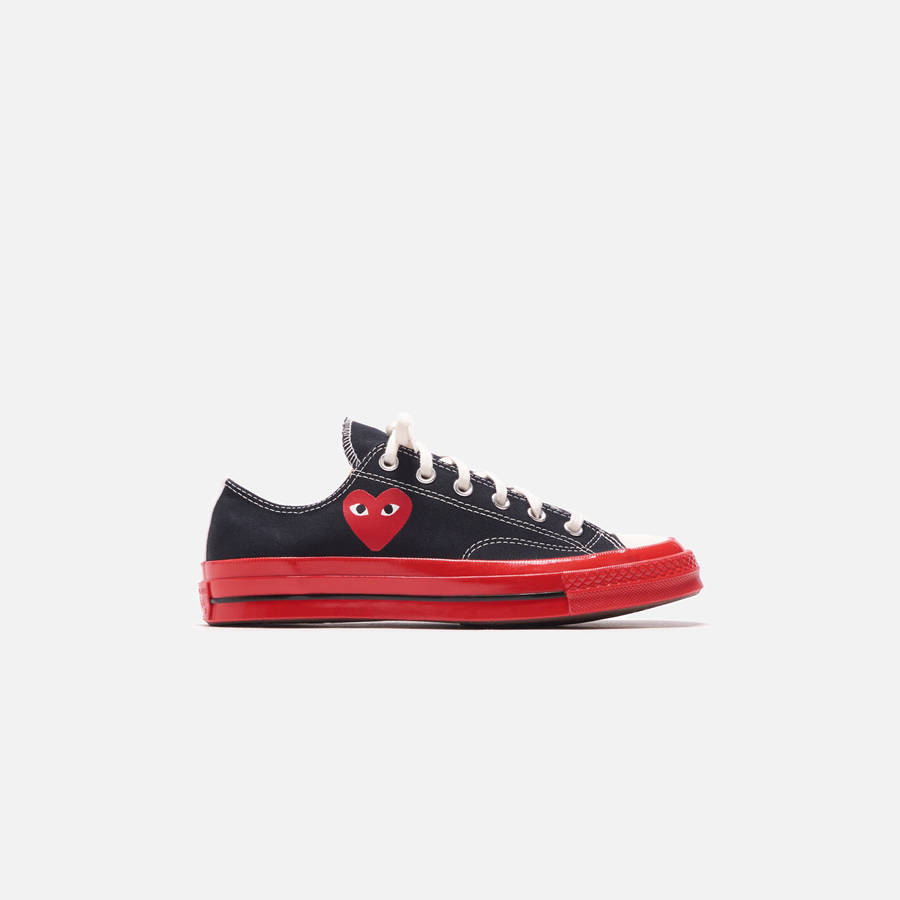 Black Men Kith Converse x Comme des Garçons CDG Play Red Sole Low Top Sneakers | 3249-SIQTU