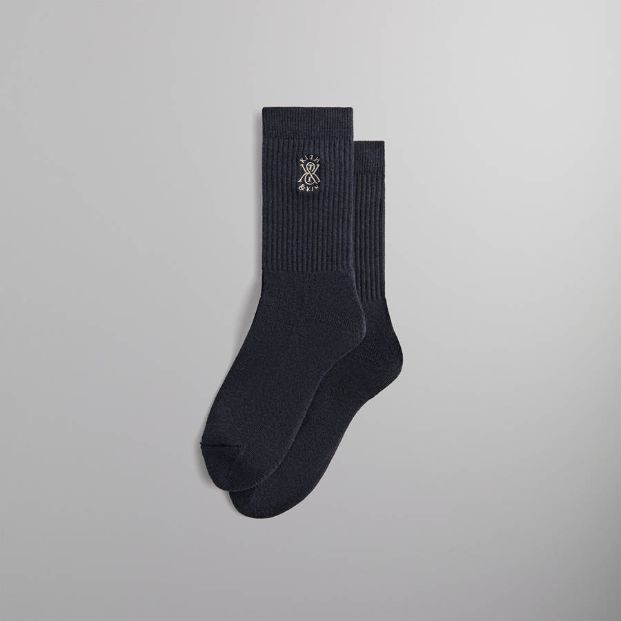 Black Men Kith Crest Socks | 7351-CSRQN