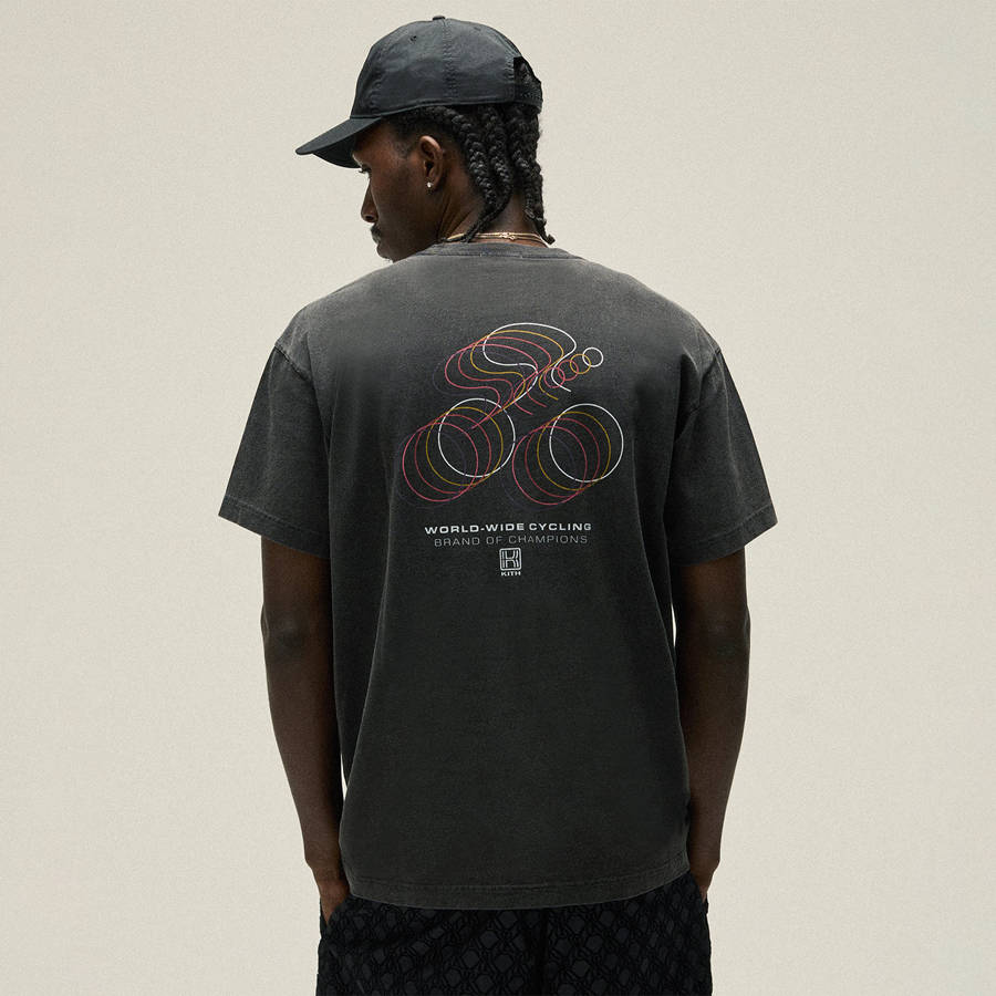 Black Men Kith Cycling Palette Vintage T-Shirt | 3450-MHDBZ