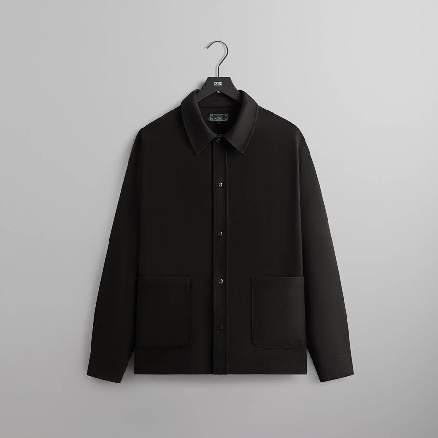 Black Men Kith Double Weave Boxy Collared Shirts | 3462-YIZCM