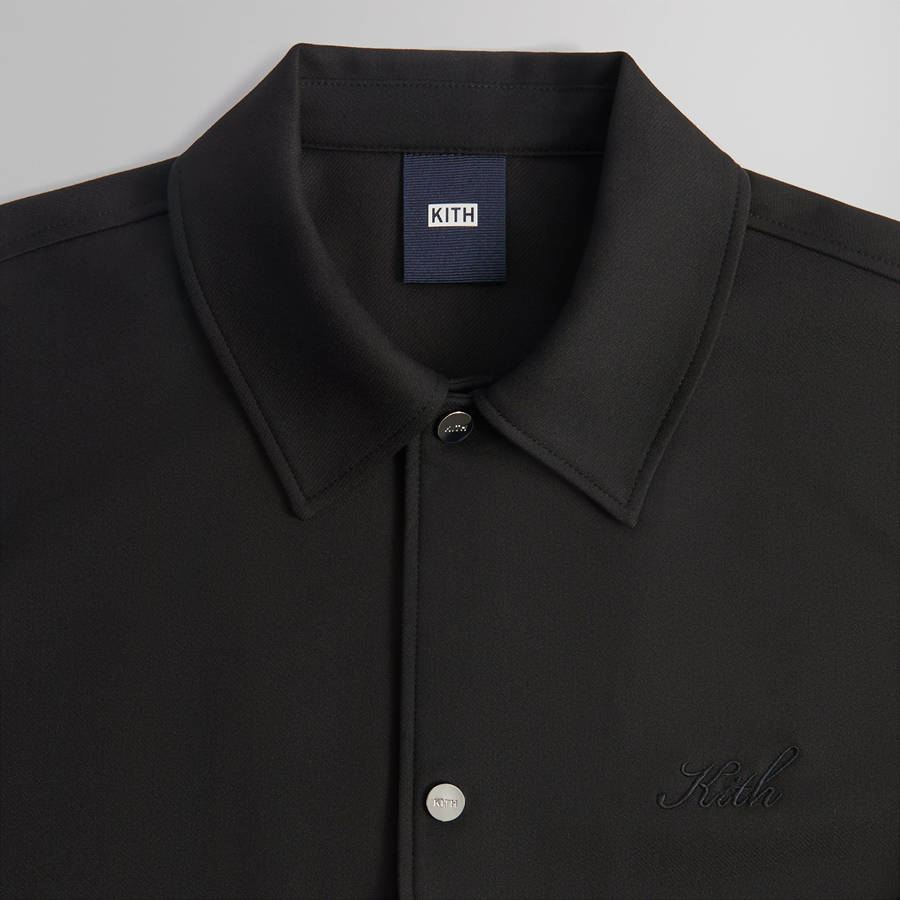 Black Men Kith Double Weave Coaches Jackets | 5784-RMYZB