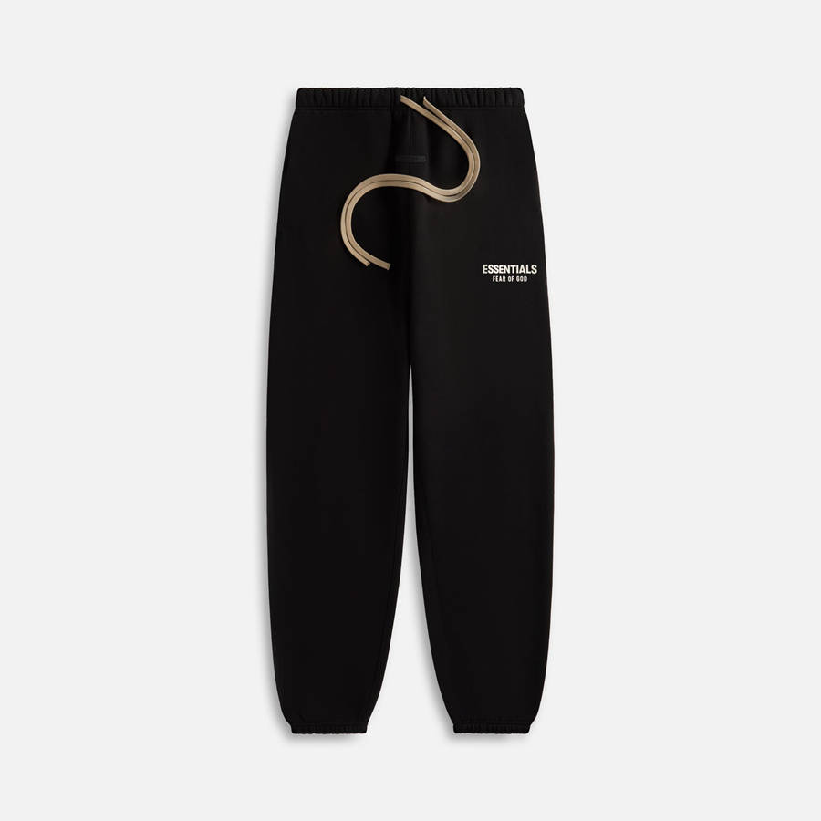 Black Men Kith Essential Fleece Sweats Pants | 0518-SIETU
