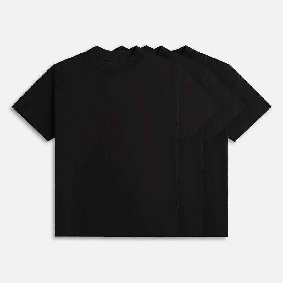 Black Men Kith Essentials 3-Pack Shirts | 5879-BUOCQ
