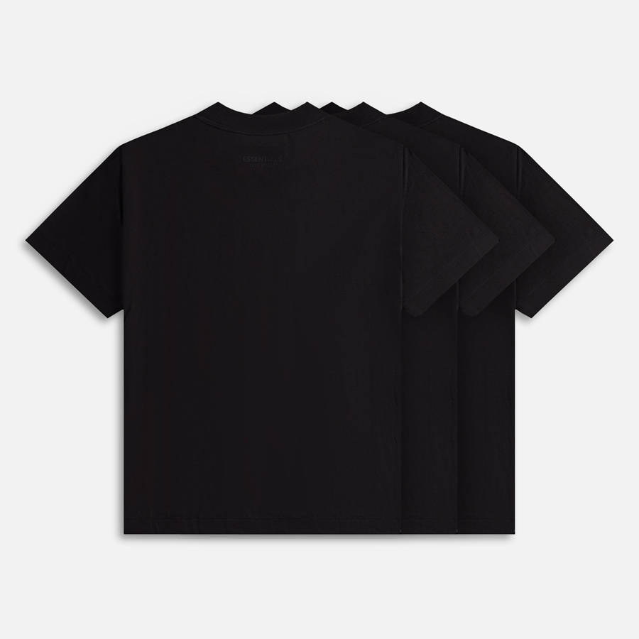 Black Men Kith Essentials 3-Pack Shirts | 5879-BUOCQ