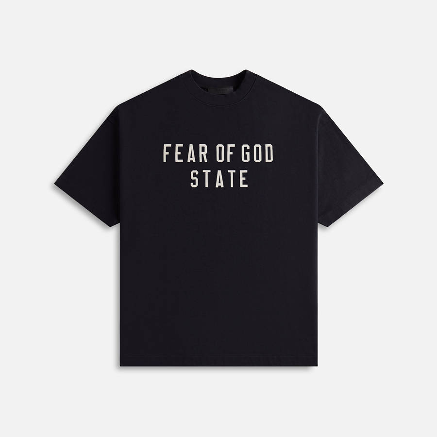 Black Men Kith Essentials Heavy Crewneck T-Shirt | 5693-FRVWH