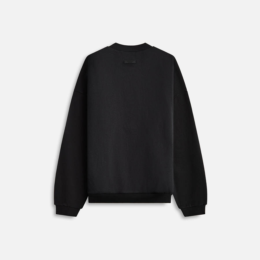 Black Men Kith Essentials Heavy Fleece Crewneck Sweatshirts | 3209-EXTDU