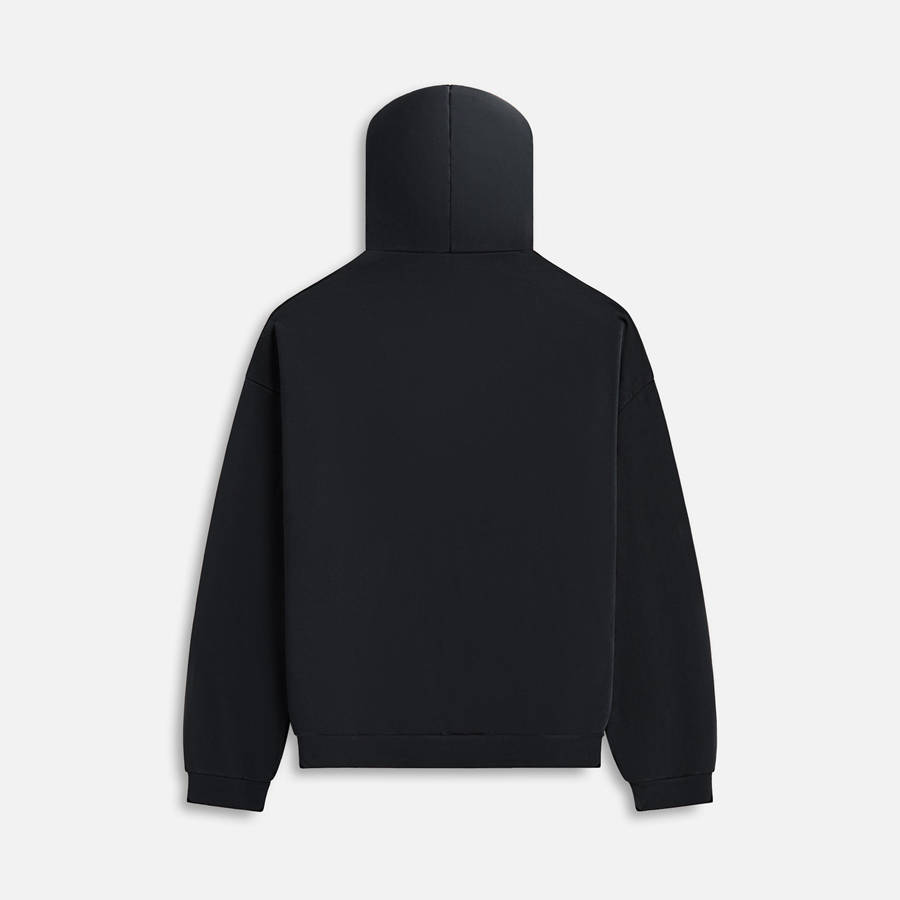 Black Men Kith Essentials Heavy Fleece Hoodie Sweatshirts | 6304-TMQWZ