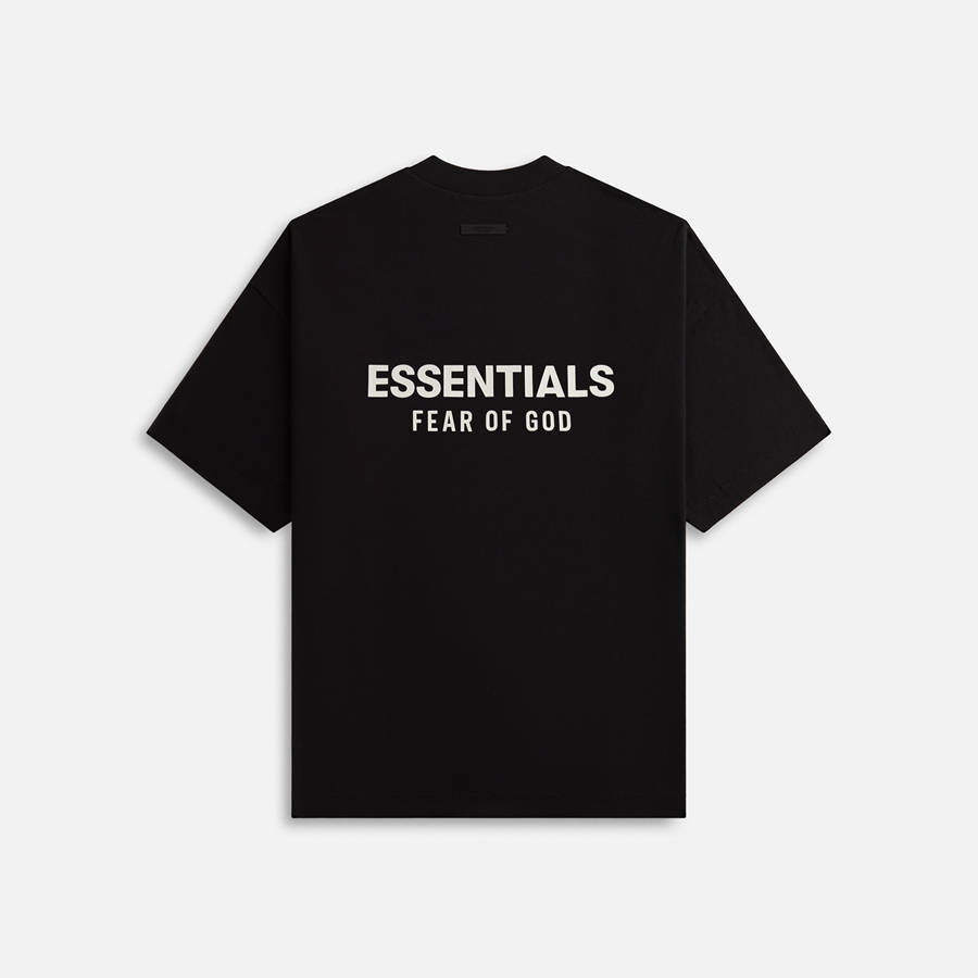 Black Men Kith Essentials Jersey Crewneck T-Shirt | 8647-CJYUV