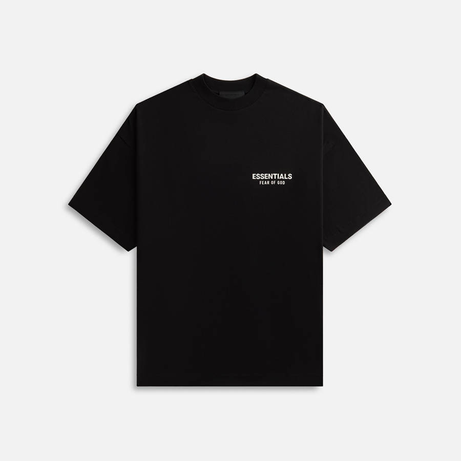 Black Men Kith Essentials Jersey Crewneck T-Shirt | 8647-CJYUV