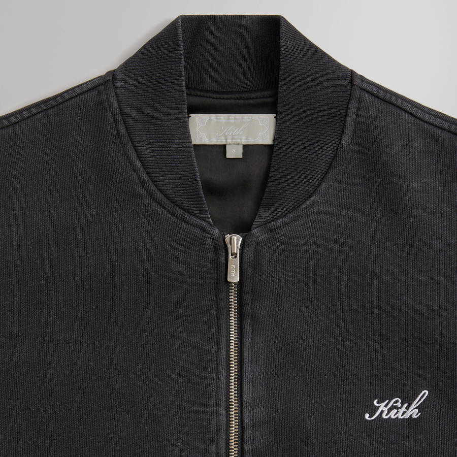 Black Men Kith Fleece Avery Bomber Jackets | 0682-DWVOF