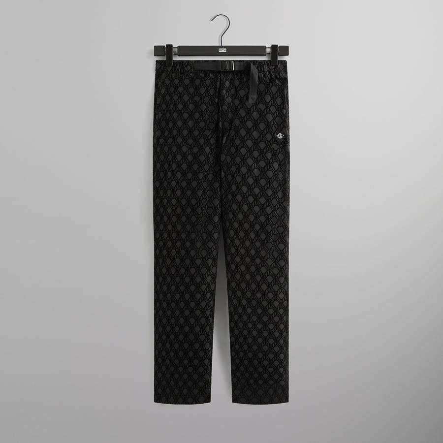 Black Men Kith Flocked Monogram Elias Pants | 0857-PCZGX