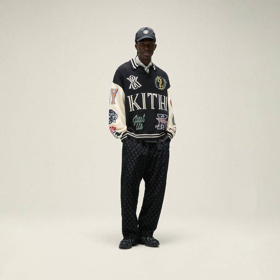Black Men Kith Flocked Monogram Elias Pants | 0857-PCZGX