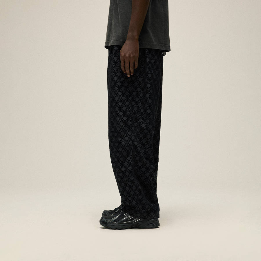 Black Men Kith Flocked Monogram Elias Pants | 0857-PCZGX