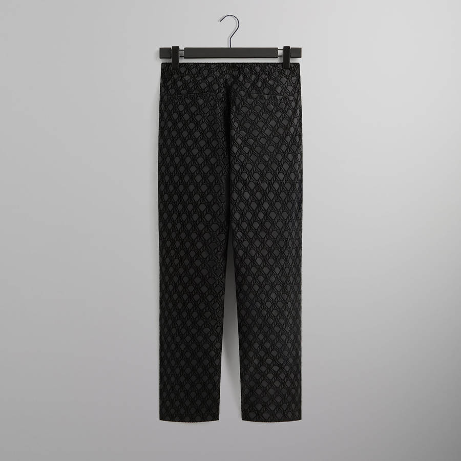 Black Men Kith Flocked Monogram Elias Pants | 0857-PCZGX