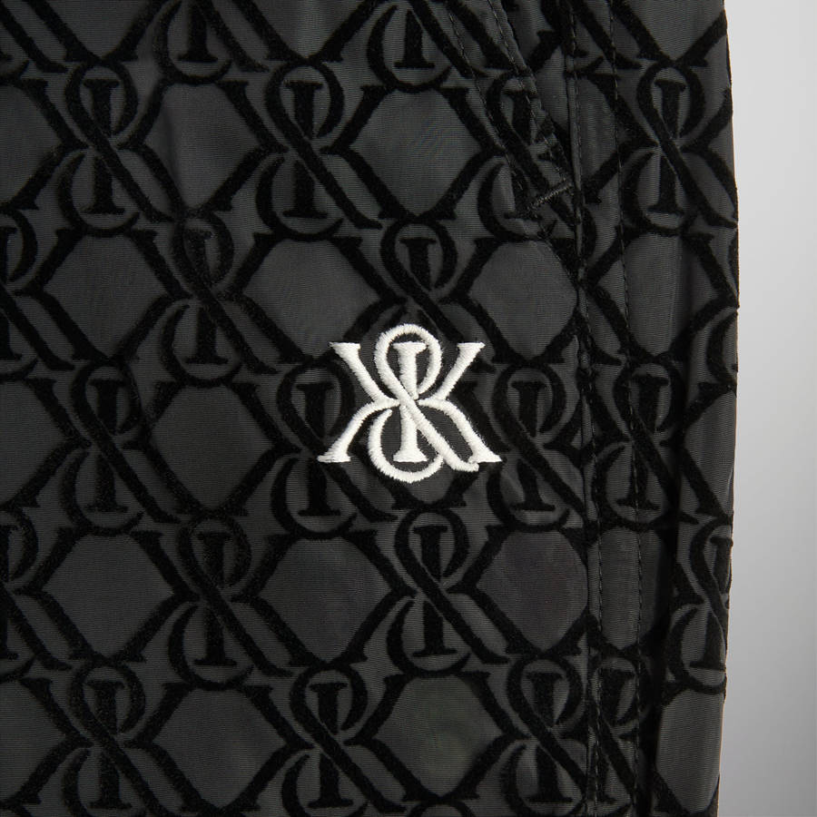 Black Men Kith Flocked Monogram Elias Pants | 0857-PCZGX