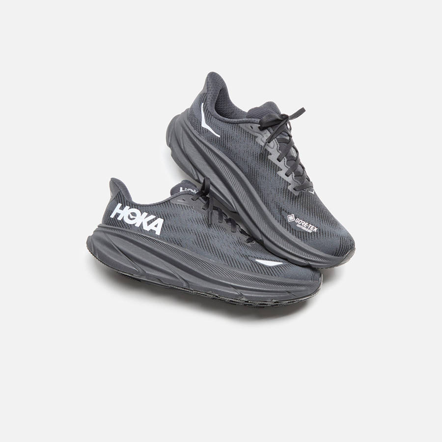Black Men Kith HOKA Clifton 9 GTX Sneakers | 4562-AVHPK