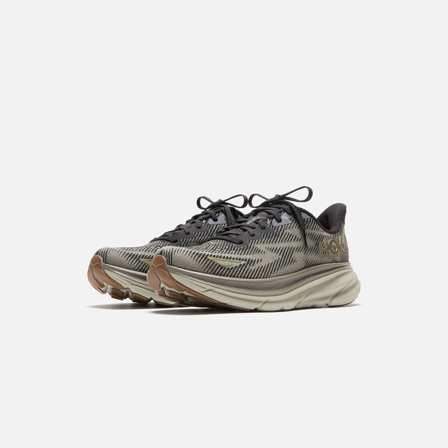 Black Men Kith HOKA Clifton 9 Sneakers | 3612-BSFAZ