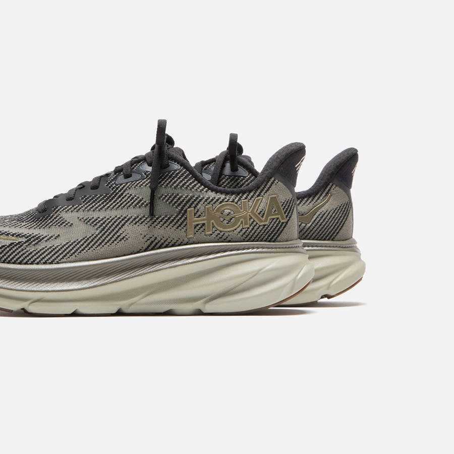 Black Men Kith HOKA Clifton 9 Sneakers | 3612-BSFAZ