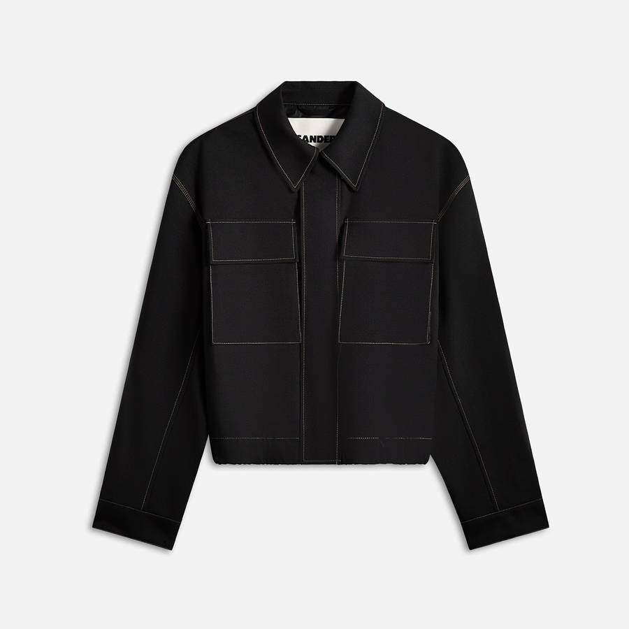Black Men Kith Jil Sander Recycled Polyester Gabardine Blouson Jackets | 8542-HBFJR