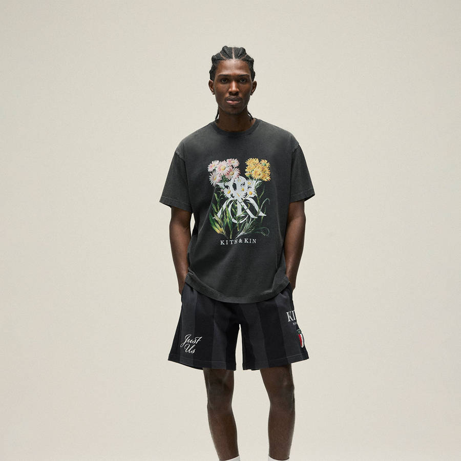 Black Men Kith KandK Daisy Vintage T-Shirt | 8243-KVMJQ