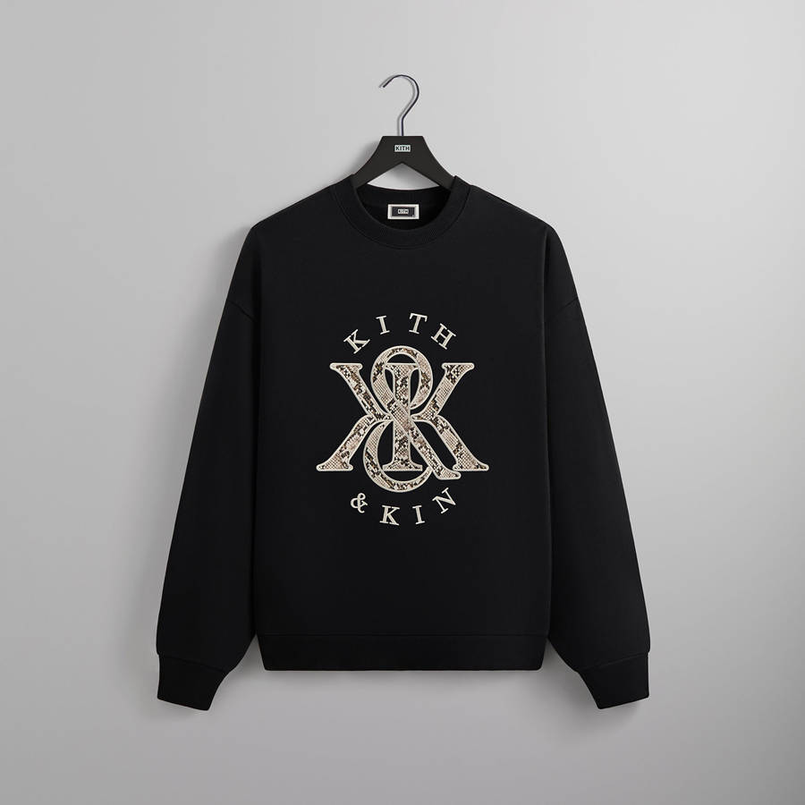 Black Men Kith KandK Python Nelson Crewneck Sweatshirts | 9627-KNGSD