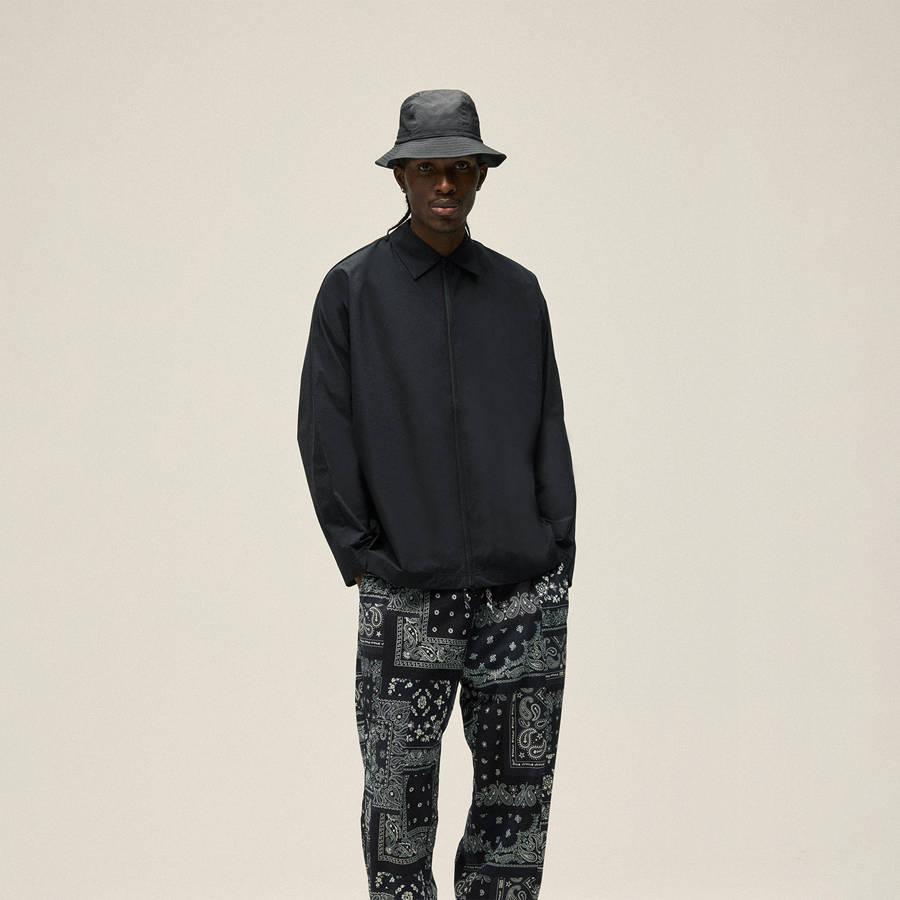 Black Men Kith Kayson Full Zip Polo Shirts | 6472-QSOCK