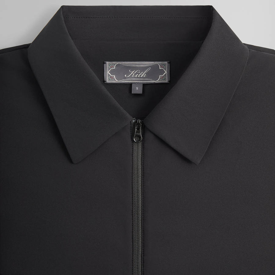 Black Men Kith Kayson Full Zip Polo Shirts | 6472-QSOCK