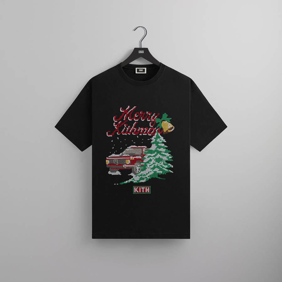 Black Men Kith Kithmas Needlepoint Shirts | 5718-NYCRX