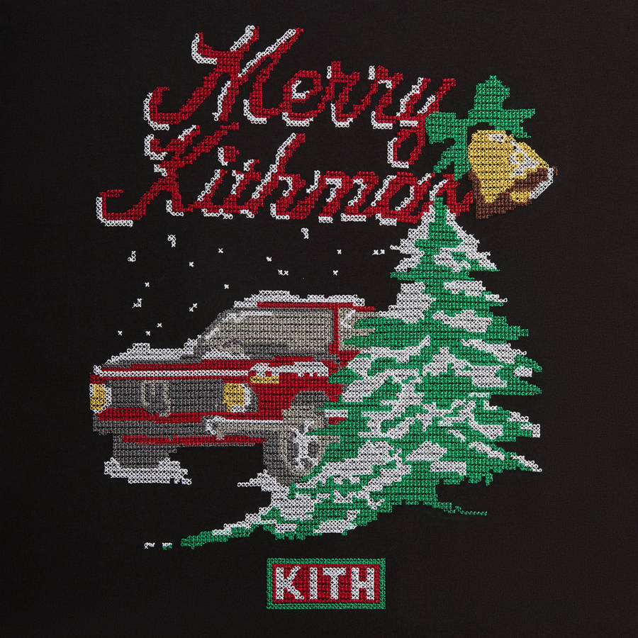 Black Men Kith Kithmas Needlepoint Shirts | 5718-NYCRX