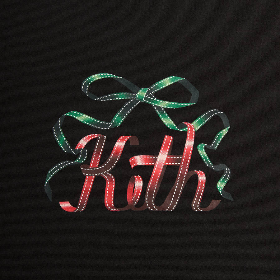 Black Men Kith Kithmas Ribbon T-Shirt | 6102-FGPUB