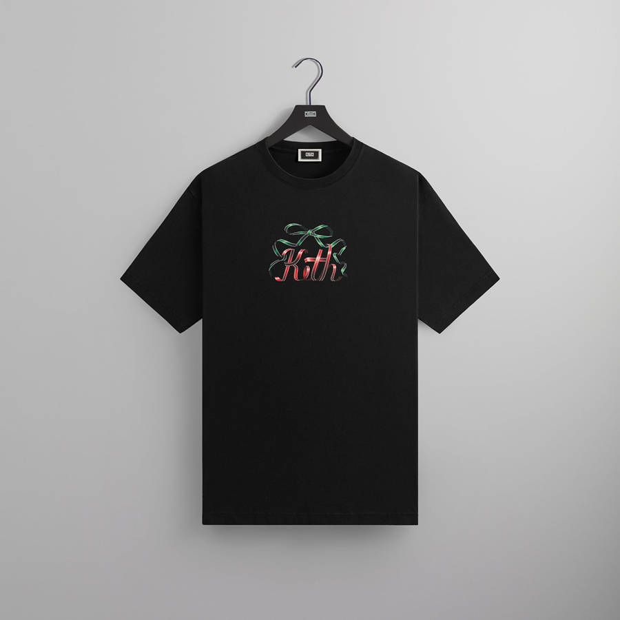 Black Men Kith Kithmas Ribbon T-Shirt | 6102-FGPUB