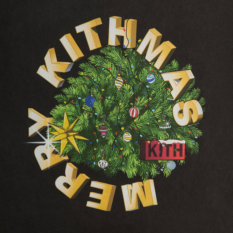 Black Men Kith Kithmas Tree Vintage T-Shirt | 2936-FQMYR