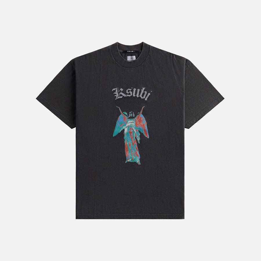 Black Men Kith Ksubi Angelik Excess T-Shirt | 9014-UDWJS