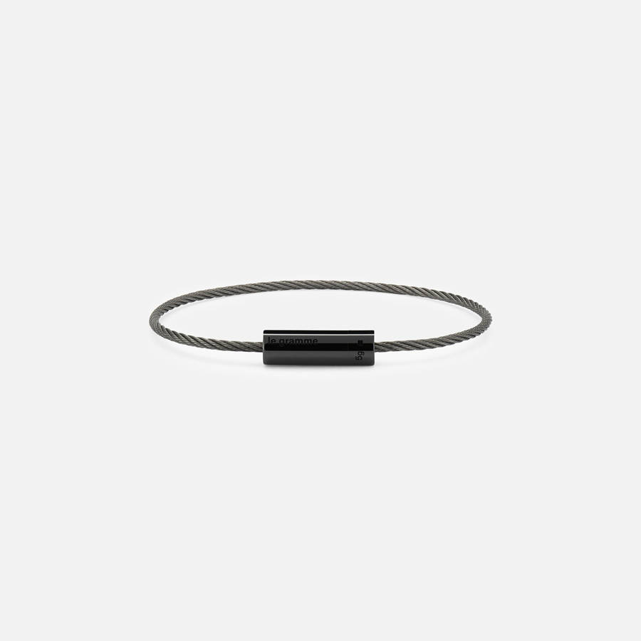 Black Men Kith Le Gramme 5g Polished Ceramic Cable Bracelet Jewelry | 9207-JSGHA
