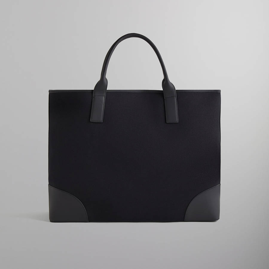 Black Men Kith Leather Trimmed Canvas Tote Bags | 0489-VGEXF
